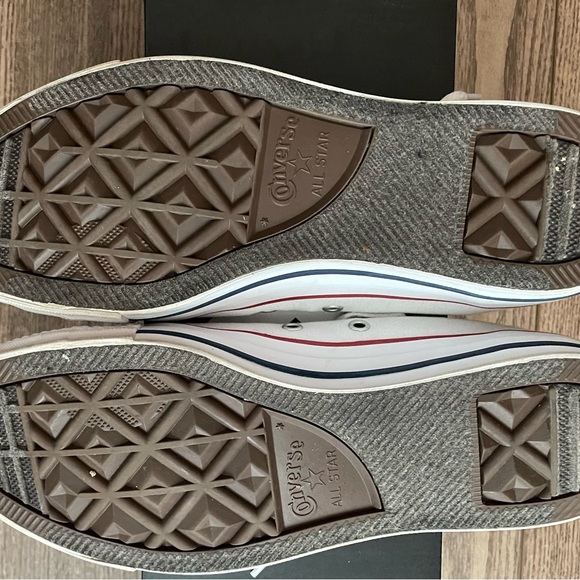 Converse White Athletic Shoes with Red Trim - Picture 3 of 4